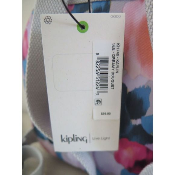 Kipling KI1746 5EE Women's Dreamy Bouquet Kaylin Small Drawstring Backpack $100 - Picture 5 of 12